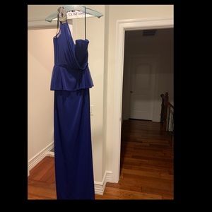 Royal blue peplum gown size 4